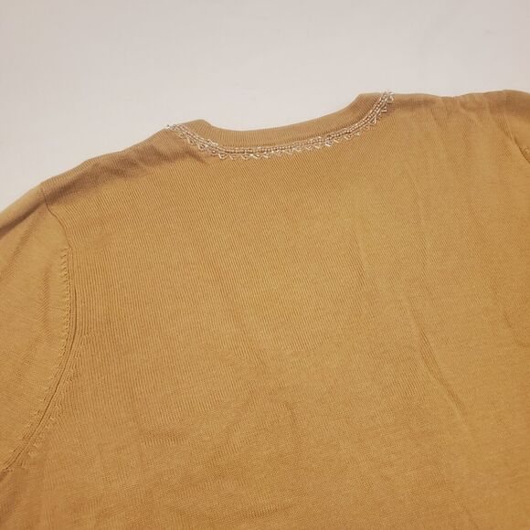 BOB MACKIE WEARABLE ART Sz Medium Sequin Bow Cardigan Holiday Christmas Vintage - Picture 4 of 7